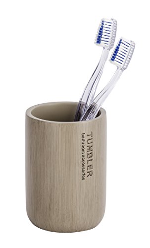 Wenko 22033100 Zahnputzbecher Palo, Polyresin, taupe, 7.6 x 7.6 x 11 cm - 2