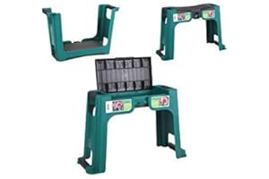 URBANESSENTIALS Garden Kneeler Seat with Handles - Lightweight Multipurpose Garden Tool - Garden Stool, Kneeling Pad, Storage Stool Seat - Green