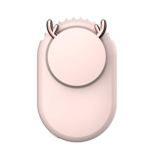 Preisvergleich Produktbild Usb-Kleinventilator, Chshe, Verstellbarer Minihals, Wiederaufladbarer Ellbogenstumm-Ventilator, Hängender Ventilator, Lanyard, Rosa Kunststoff