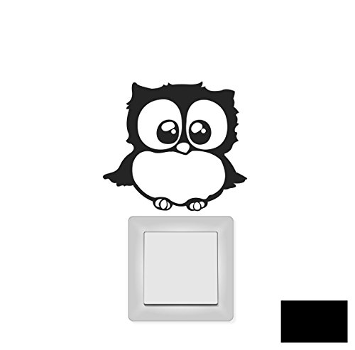 Wandtattoo Wandaufkleber niedliche süße Eule niedliches süßes Eulchen Eulen Eulenbursche Uhu M1514 AKTIONSPREIS - ausgewählte Farbe: *Schwarz