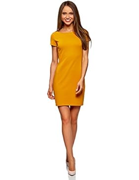 oodji Ultra Damen Jerseykleid mit U-Boot-Ausschnitt