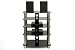 Produktbild Zenturio unterstützt gts6 4-Shelf Glanz-Schwarz Mit Silber Beine flach Bildschirm TV/Hi-Fi/AV Rack Glas Ständer