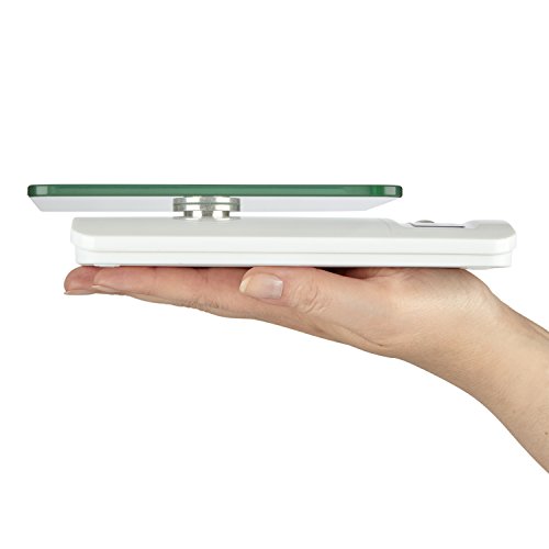 KLAGENA Digitale Küchenwaage mit LCD-Display, in weiß, bis 5000 g – Elektronische Waage / Lebensmittel-Waage / Brief-Waage / Tisch-Waage / Digital-Waage – mit 2 Jahren Geld-zurück-Garantie .. - 5