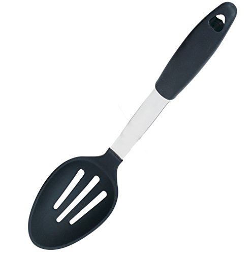 Kuke 6 Stück Premium Edelstahl und Silikon Hitzebeständig Kochgeschirr Set hohe Qualität Küche Werkzeuge Schwarz - 7