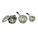 Price comparison product image geshiglobal 3Pcs Mini Miniature Dollhouse Furniture Cookware Pots Saucepan Kitchen Tools - Silver + Black