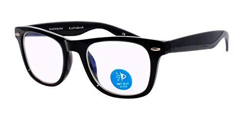 rainbow safety Occhiali Filtro Luce Blu Lenti Riposanti Monitor Computer Telefono TV Gioco PC Uomini Donne RWN1BL (Nero)
