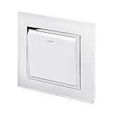 Retrotouch Crystal 1-Gang 2-Way 10A Light Switch White Glass with Chrome Trim