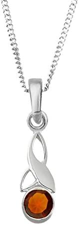 Celtic Trinity Knot Silver Birthstone Pendant Small January - Garnet