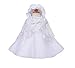Cinda Girls Christening Gown with Bonnet and Cape White 0 - 3 Months