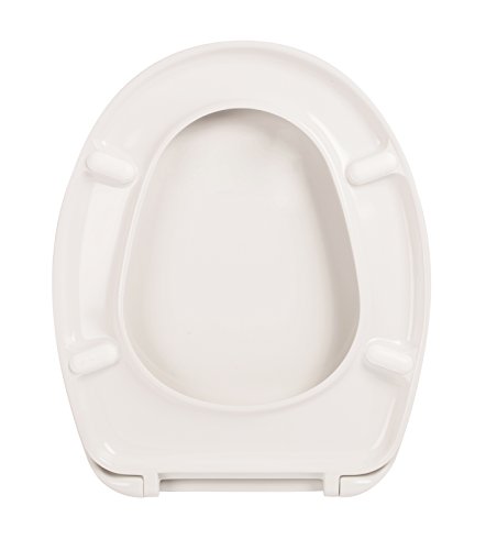 WC-Sitz Bari weiß | Toilettensitz | WC-Brille aus Duroplast-Kunststoff | Mit Active-Clean-Beschichtung | Klobrille mit Edelstahl-Scharnier | Fast-Fix-Schnellbefestigung | Toilettendeckel | Klodeckel - 4