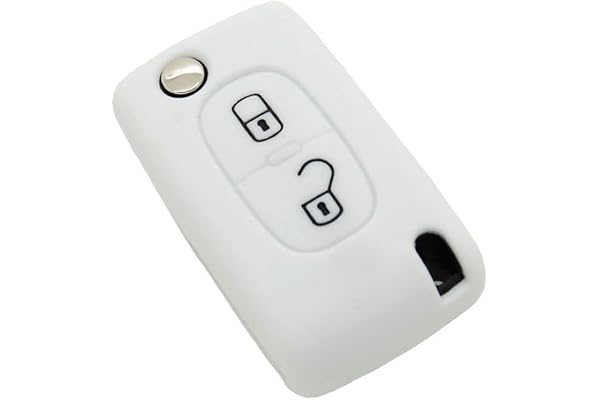 Générique Housse de clé en Silicone pour Citroën C1 C2 C3 C4 C5 2 Boutons Blanc