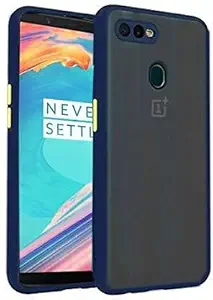 Indiacase Camera Protection Back Case for Oneplus 5T/1+5T, Hard PC Shockproof Smoke Cover Blue