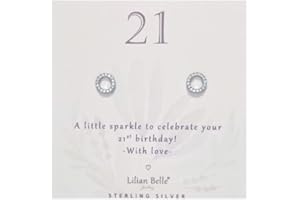 Lilian Belle 16th 18th 21st 30th 40th 50th 60th 70th 80th Birthday Gifts for Girls Women Silver CZ Earrings