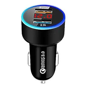 MUVIT3.0A Dual Ports USB Rapid Car Charger (Qualcomm Certified) with 18W Quick Charge 3.0 Fast Charging Adapter (Dual Ports USB Rapid Car Charger)