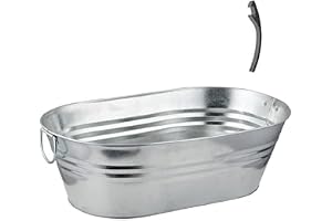 2-pack dryckeshink i galvaniserat stål – oval, 5,5 gallon rustik stil dryckesbehållare, bärhandtag – med flasköppnare