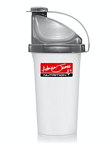 Adrian James Nutrition - Protein Powder Shaker Bottle with Inner Mesh and Screw Top Lid, 500 Millilitre Capacity
