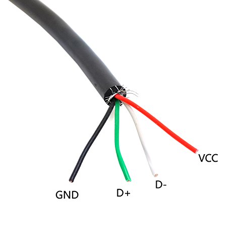 CY 30 cm USB 2.0 Typ A Buchse auf 4 Drähte Offene Kabel für Heimwerker OEM schwarz Farbe - 4