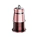 Price comparison product image DKEyinx Universal Dual USB Car Charger Adapter with LED, 2 Port 2.4A Smart Car-charger - Short Circuit, Over Voltage, Over Current Protection Chip, Heat Resistant-Flame Retardant, Rose Gold