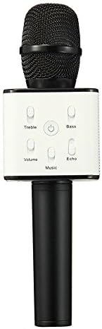 JDSenYe Portable Magic Karaoke Wireless Handheld Microphone Bluetooth Speaker Player Recorder For Apple iPhone Android Smartphone PC Music Playing Singing Home KTV (Q7 Black)