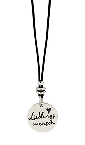 Preisvergleich Produktbild Lieblingsmensch Anhänger aus 925 Sterling Silber mit Lederband