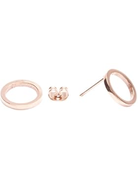 Happiness Boutique Damen Offen Kreis Ohrstecker Rosegold | Kleine Runde Ohrringe aus Titan mit Rosegold Überzogen...