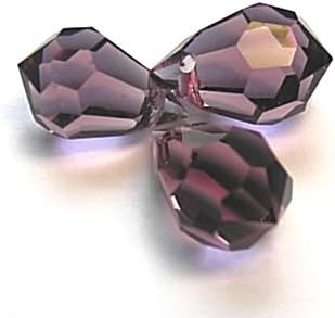 10 pcs Purple Glass Faceted Teardrop Briolette Beads, Top drilled faceted briolette 10mm