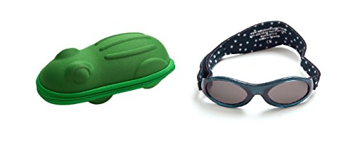 Gift Pack Baby Navy Star Babybanz Sunglasses and Green Frog Sunglasses Case 0 - 2 years
