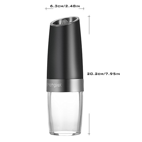 Homgeek Automatische Elektrische Pfeffermühle Gravity Designed mit Blauem LED-Licht - 3