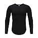 Produktbild Amphia - Männer Sweatshirt - Langarm Fitness Top - Männer Herbst Casual Solide Langarm Pullover Sweatshirt T-Shirt Top Bluse(Schwarz,M)