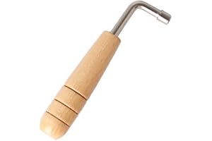 JORZER Lyre String Tuning Wrench L Shape Piano Tuning Spanner Piano Tuning Hammer Wooden Wrench Mute Tuner Tool Stainless Steel for Lyre Harp Guzheng 1pc