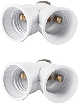 FormVan E27 to E27 Lamp Bulb Socket 2 Splitter Convertor, Pack of 2 pcs