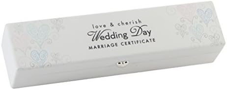 Love &amp; Cherish Wedding White MDF Certificate Box