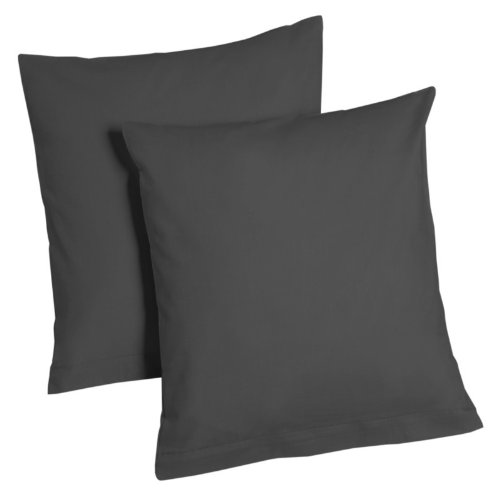 2er Pack Microfaser Kissenbezug Kissenhülle Dekokissen Couch 80x80 40x80 40x40, Farbe:GRAPHIT;Größe:2x 80x80 cm Kissen