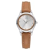 SSQ-CXO Quarzuhr der Frauen, Art- und Weiseeinfachen Entwurfs-Legierungs-Vorwahlknopf-Qualitätsleder-Bügel-Edelstahl-Unterseite 30 Meter Wasserdichte Uhr