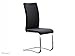 Produktbild 2 x Schwinger Arco I Freischwinger Stuhl Lederstuhl Esszimmerstuhl Küchenstuhl Schwingstuhl Polsterstuhl Besucherstuhl Stühle 2er Set gepolstert - MCA Furniture - PU-Leder & Edelstahl -, Farbe Kunstleder:Schwarz