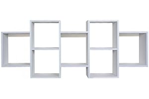 Domax Home Bücherregal - Wandregal - Hängeregal - Schweberegal - Würfelregal - Regal schmal - Deko Wohnzimmer 161x65x18 cm, Weiß - Regale für Küche, Badezimmer, Wohnzimmer, Schlafzimmer - FTS 3