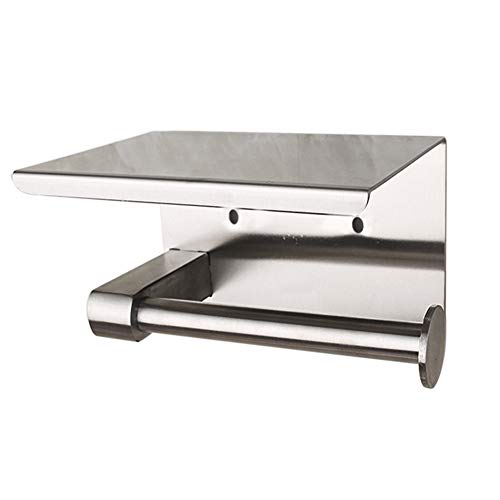 Preisvergleich Produktbild AimdonR Toilettenpapierhalter, Wandmontierter Tissue Holder für Badezimmer, Anti-Rust Aluminium Toilettenpapierhalter mit großem Platz für alle Handy