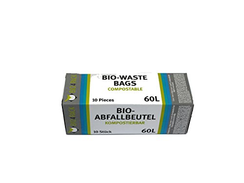 60 L Abfallbeutel 10er Pack / Müllbeutel / Mülltüte / Biobeutel / Kompostbeutel / Bio4Pack