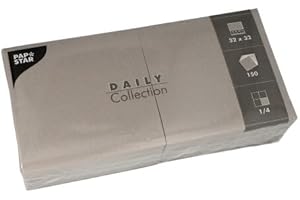 ‎PAPSTAR 150 Servietten "DAILY Collection" 1/4-Falz 32 cm x 32 cm grau