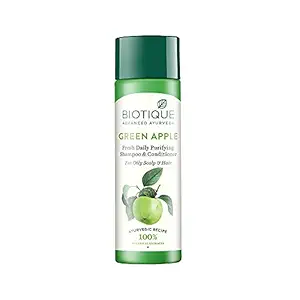 Biotique Bio Green Apple Fresh Daily Purifying Shampoo and Conditioner for Oily Scalp and Hair, 190ml