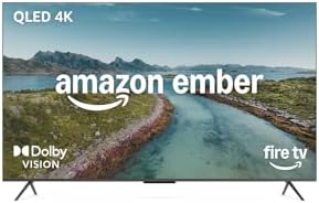 Amazon Ember serie QLED da 55" con Fire TV (ultimo modello), smart TV 4K Ultra HD, HDR10+, Dolby Vision, Dolby Audio, processore quad-core, controllo vocale con Alexa
