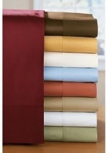 Egyptian Cotton Factory Store Luxurious Burgundy Solid / Plain, Queen Size, 300 Thread Count Ultra Soft Single-Ply 100% Egyptian Cotton 4 Piece Bed Sheet Set (Extra Deep Pocket) - Includes 300Tc Flat, Fitted Sheet And 2 Pillow Cases