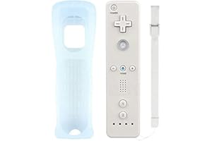 Hykiee Wii Remote Controller, Wii Remotes Controller for Nintendo Wii U with Silicone Case and Wrist Strap, White