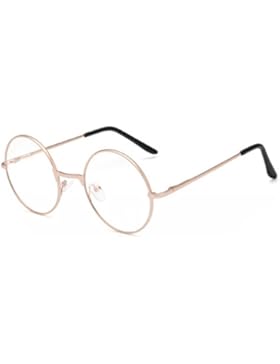 Dekobrille Fein Metallrahmen Nerdbrille Dekogl?ser Klassisches Rund Rahmen Glasses