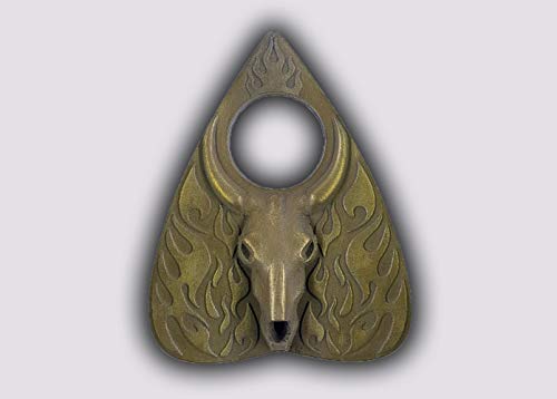 Planchette Baphomet Totenkopf-Design mit Metallic-Gold-Finish, für Ouija-Board, Halskette, Schmuck