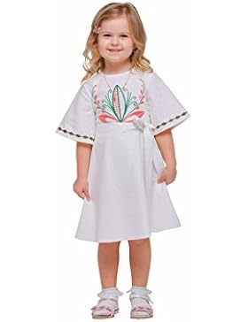 Boho Con Ricamo bianco Per Le Bambina. Vyshyvanka. Il vestito ucraino con ricamo di stile boho