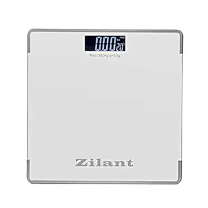 Zilant HeavyDuty Electronic Thick Tempered Glass & LCD Display Digital Personal Bathroom Health Body Weight Weighing Scale, Weight Scale Digital For Human Body, Weight Machines (Size 6mm) (Silver)