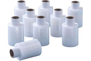 REQUISITE NEEDS REQUISTE NEEDS 100 mm x 250M Mini Plastic Clear Pallet Wrap Roll Pack Of 5 – Full Stretch Tear-proof Shrink Wrap – Water Resistant Industrial Shrink Wrap Perfect for Packing And Storing Things Easily