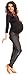 Zeta Ville Pregnancy Maternity Denim Trousers Pants Black Eco Leather Panels 070 (UK 16/18, Denim Black)