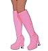 Produktbild Islander Fashions Frauen 1970er Jahre Hippie Hippie-Abendkleid Stiefel Top Abdeckungen Damen Sexy Go GO Vinyl-Boot-Tops Rosa One Size